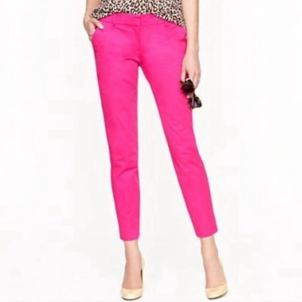 NWT J.Crew Cafe Capri Pants Hot Pink size 8